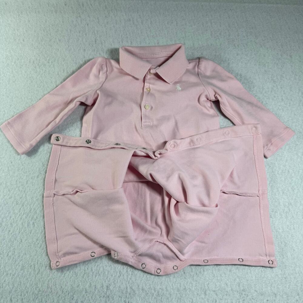 Ralph Lauren Baby 9M Lot of 2 Pink One Piece Outfits 1 footed and 1 Non footed - Picture 2 of 12
